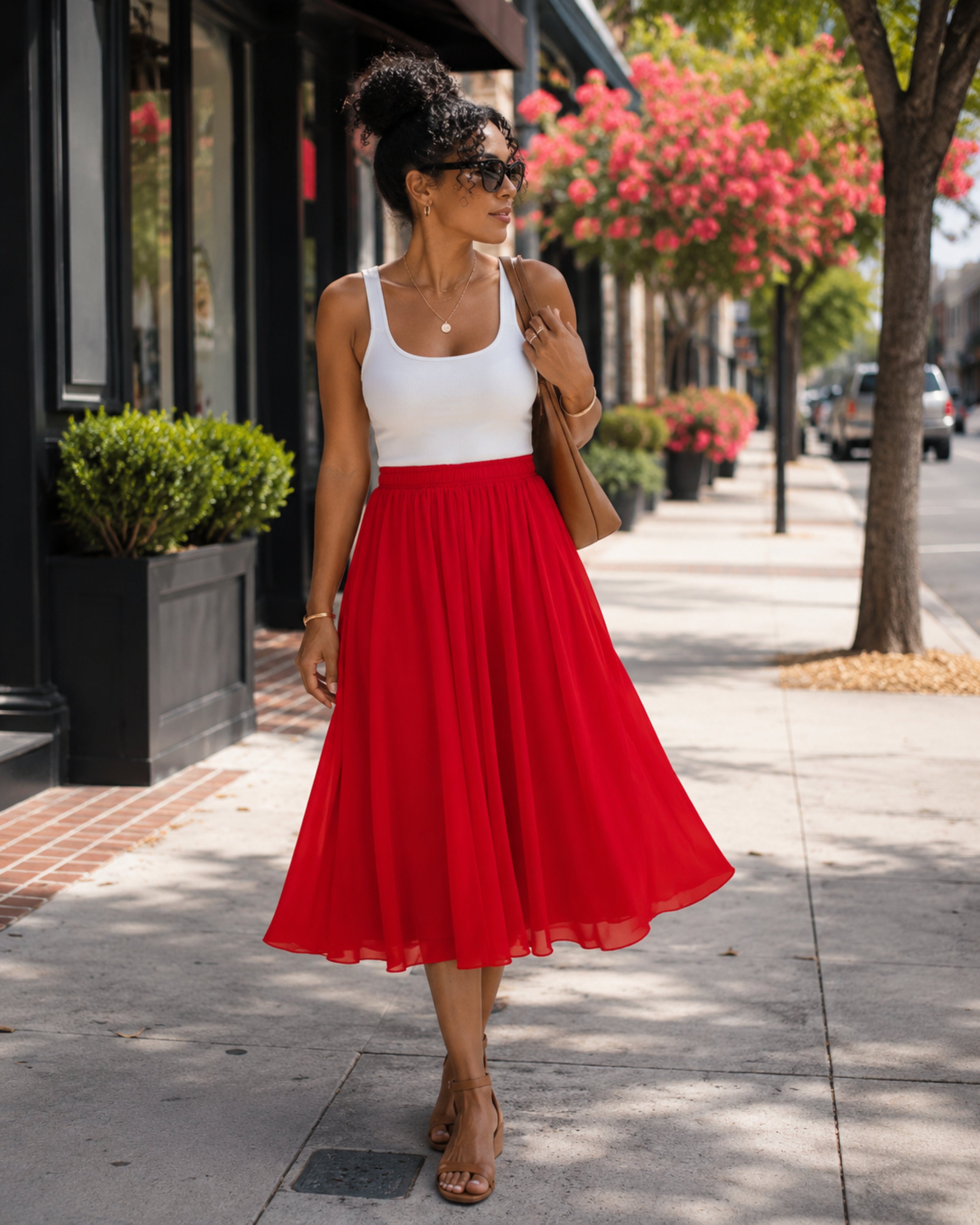 Evadine Jupe Longue Femme – Mousseline Fluide, Taille Élastique & Doublure Douce