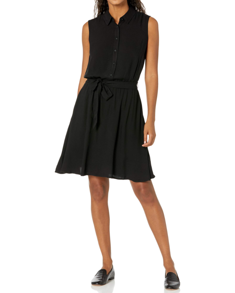 Sophie Robe Chemise Femme – Sans Manches, Taille Élastique & Coupe Fluide Décontractée