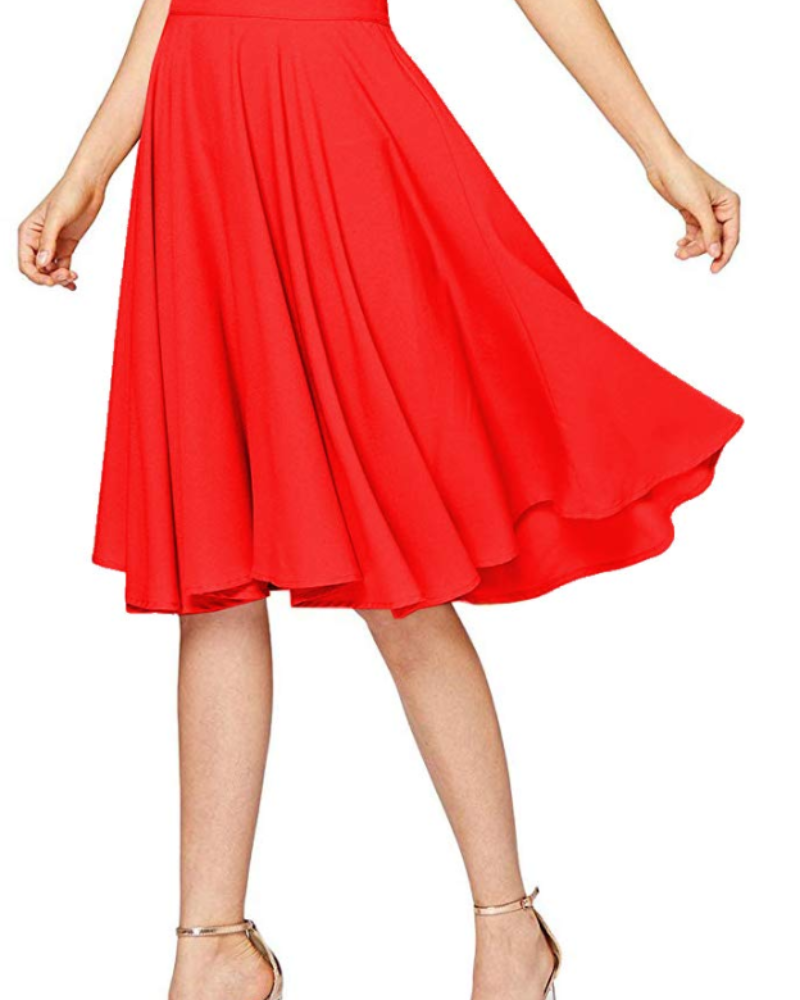 Nolwenn Jupe Midi Femme – Coupe Évasée, Élégante & Polyvalente, Tailles 36 à 46