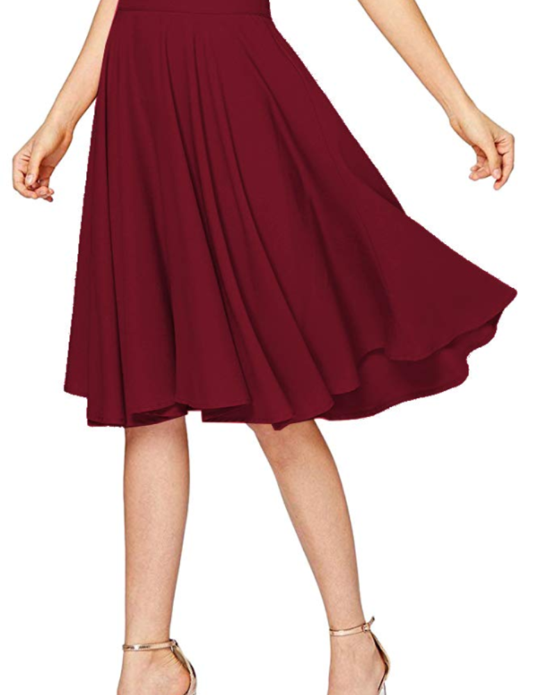 Nolwenn Jupe Midi Femme – Coupe Évasée, Élégante & Polyvalente, Tailles 36 à 46