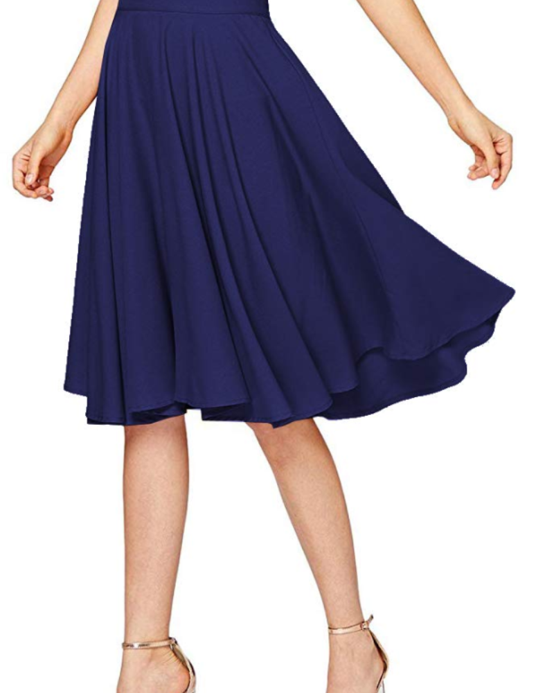 Nolwenn Jupe Midi Femme – Coupe Évasée, Élégante & Polyvalente, Tailles 36 à 46