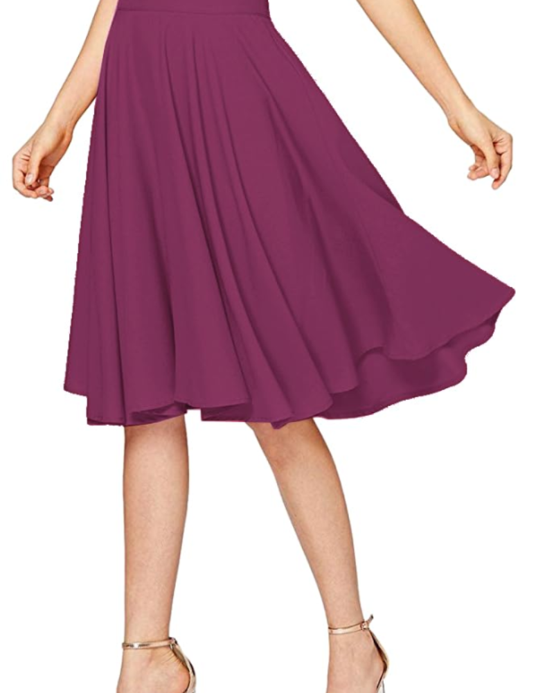 Nolwenn Jupe Midi Femme – Coupe Évasée, Élégante & Polyvalente, Tailles 36 à 46