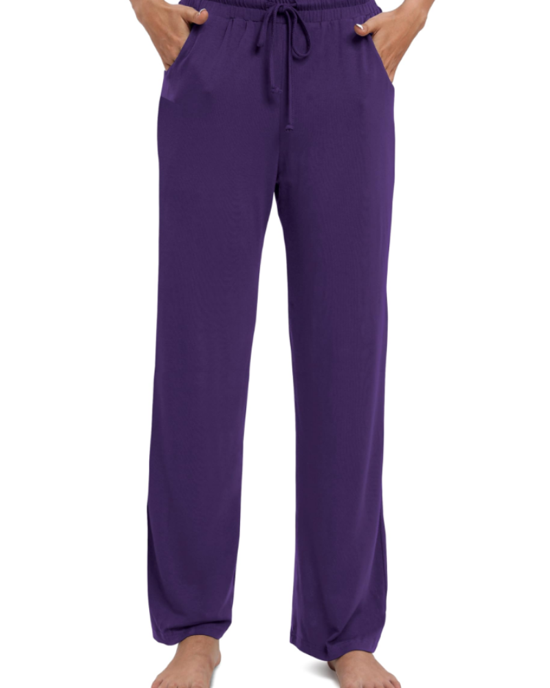 Amelina Pantalon Femme Droit Stretch – Taille Élastique avec Cordon, Poches & Tissu Léger