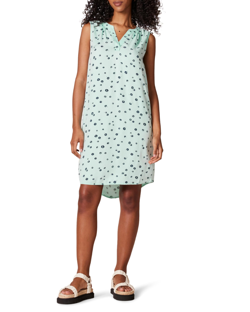 Florentine Robe Fluide Femme – 100 % Viscose, Sans Manches, Col V & Coupe Trapèze