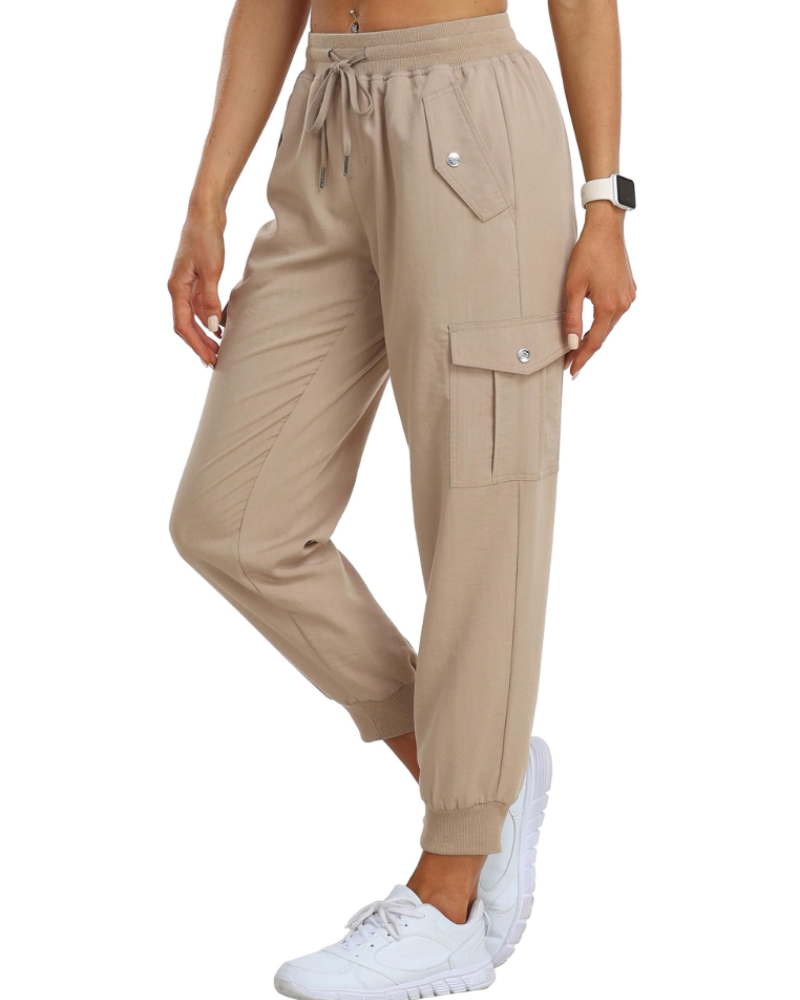 Apolline Pantalon Cargo Femme – Léger, Respirant, Taille Élastique & 6 Poches