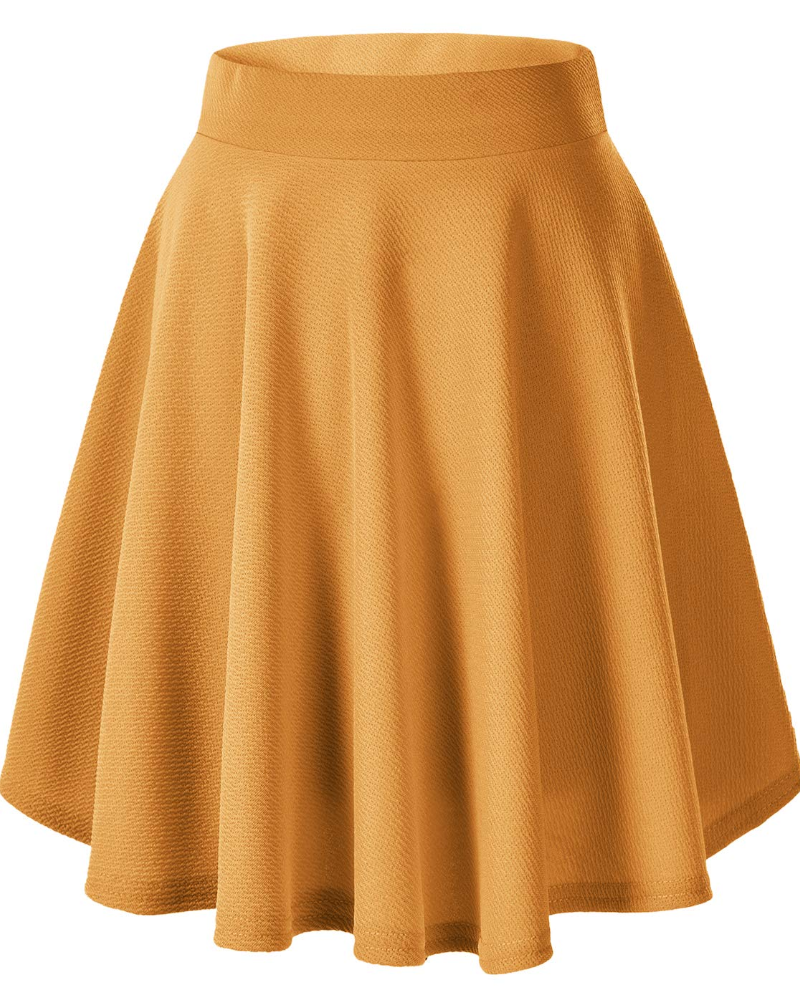 Ottilie Jupe Midi Femme – Taille Élastique, Coupe Évasée, Plissée & Fluide