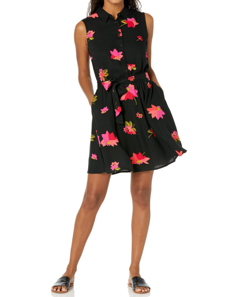 Sophie Robe Chemise Femme – Sans Manches, Taille Élastique & Coupe Fluide Décontractée