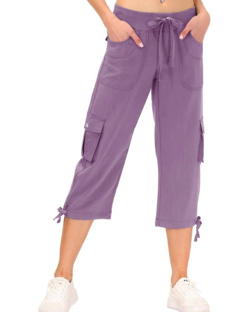 Maribel Pantalon Cargo Capri Femme 3/4 – Léger, Respirant, Séchage Rapide & 6 Poches
