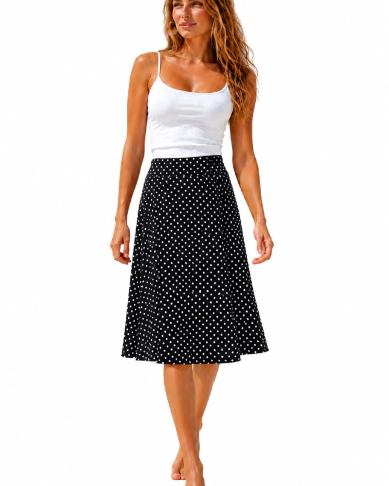 Rowena Jupe Fleurie Femme – Taille Élastique, Coupe Fluide & Longueur Genou