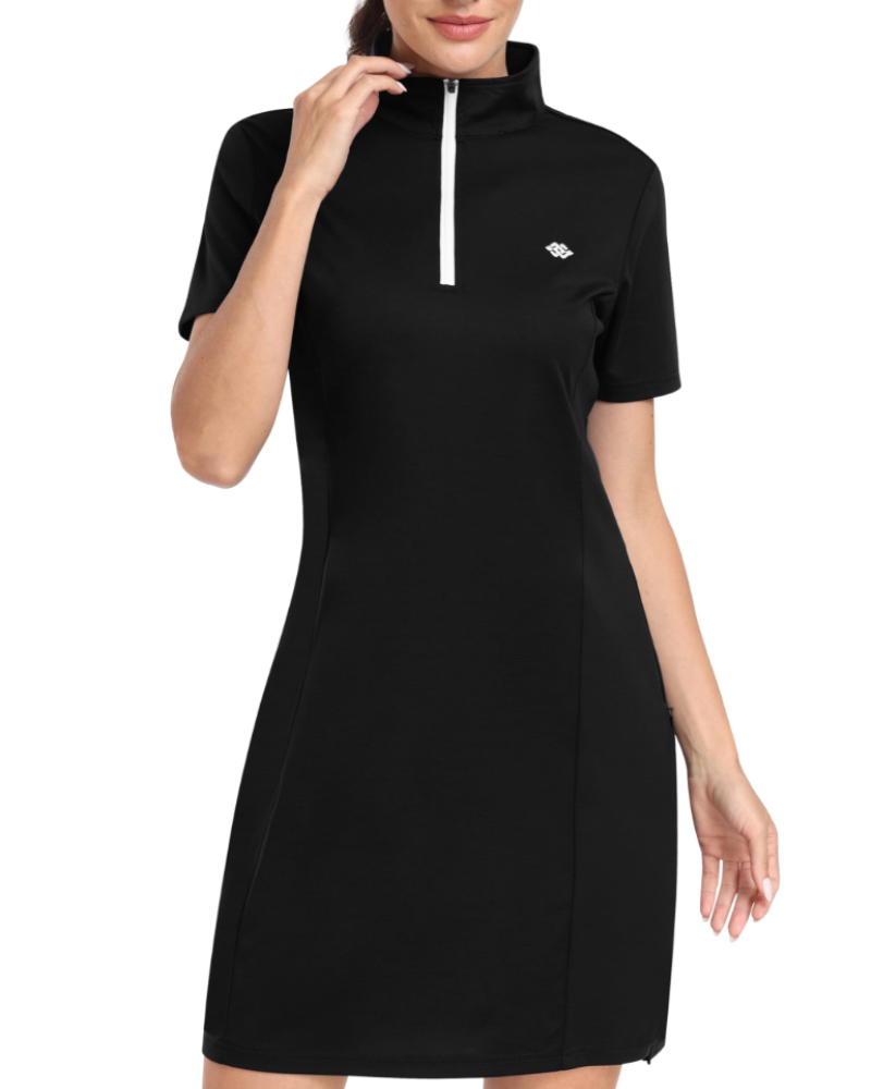Élodie Robe Polo Femme – Coton Respirant, Manches Courtes, Tennis & Golf