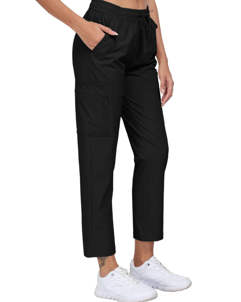 Chloé Pantalon Cargo Femme – Léger, Imperméable, Taille Élastique & Poches